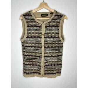 Vintage Timberland Weathergear Lambswool Button Front Vest M